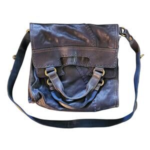 Lucky Brand "Abbey Road" crossbody messenger black leather